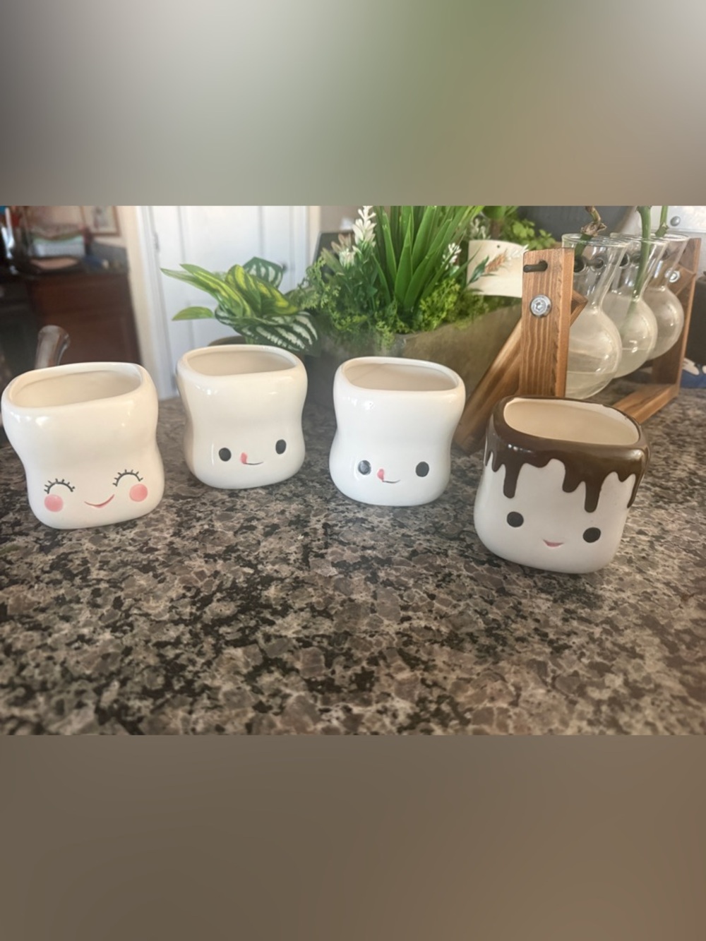 Charming White marshmallow cocoa set - Set of 4
